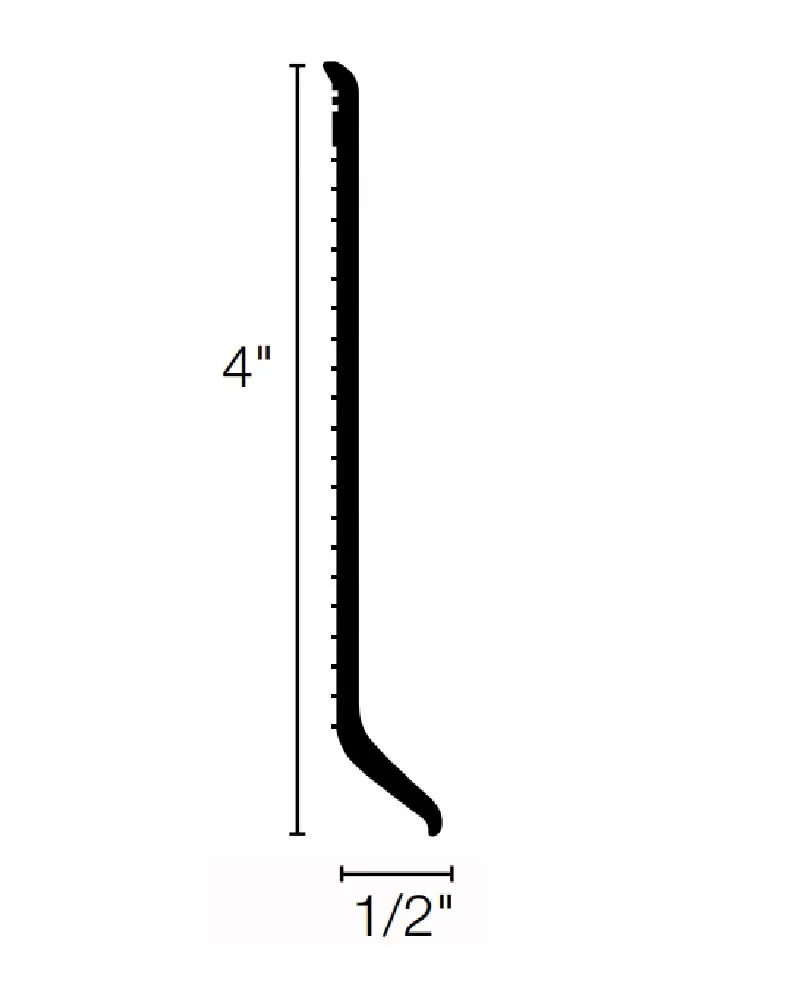 Flexco Chocolate 0.08-in T x 4-in W x 1440-in L Vinyl Wall Base, photo 4 of 6