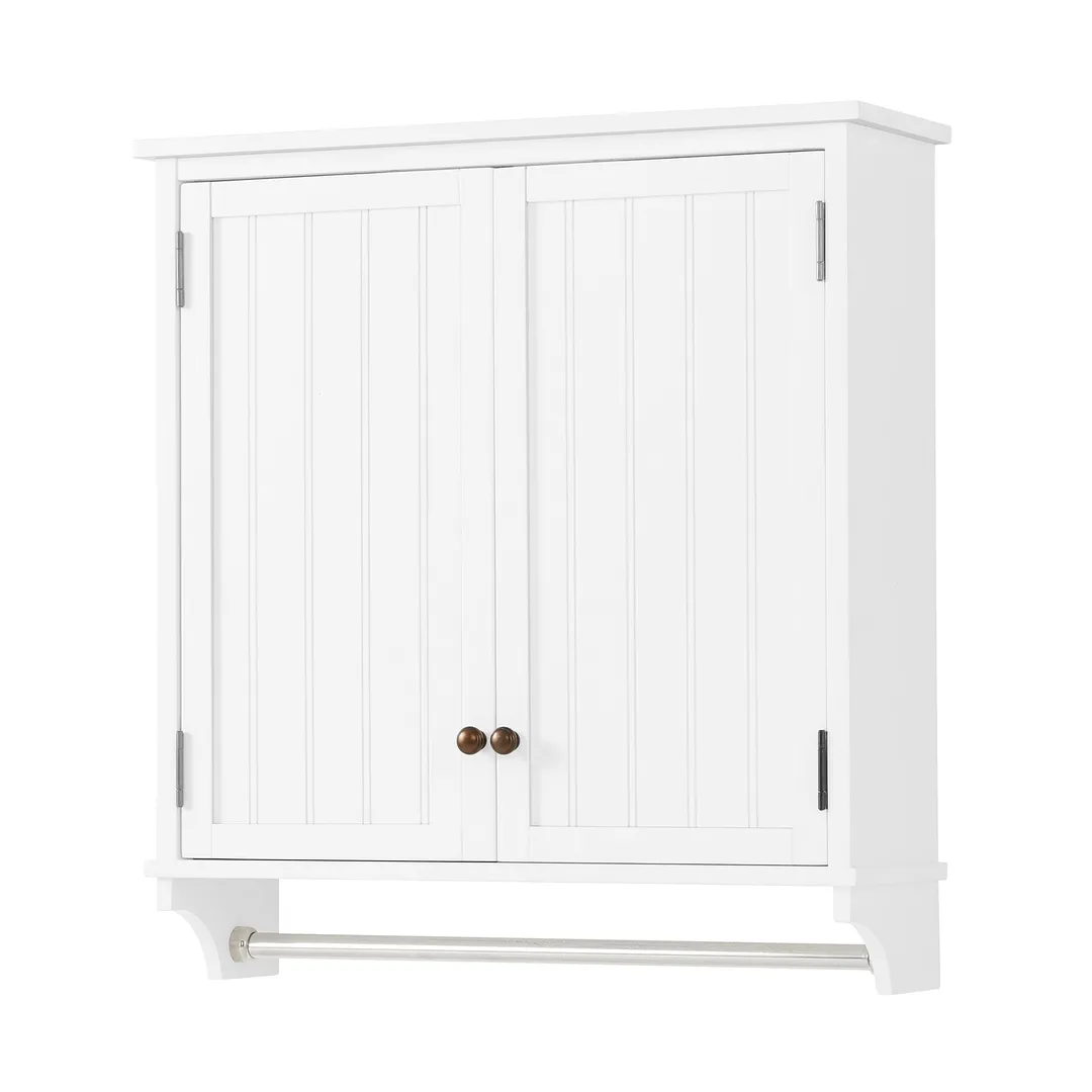Alaterre Furniture 27-in x 65-in x 8-in White Wood Wall-mount Linen Cabinet, photo 5 of 6