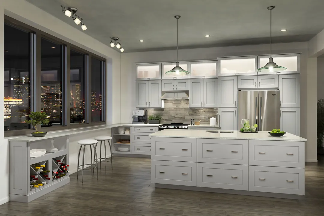 allen + roth Stonewall 24-in W x 42.125-in H x 12-in D Stone Blind Corner Wall Fully Assembled Cabinet (Flat Panel Shaker Style), photo 6 of 10