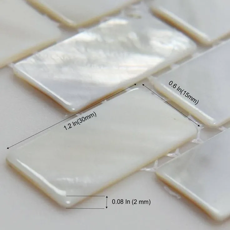 Art3d 11.7 in. x 11.5 in. Mother of Pearl Backsplash Mosaic Subway Tile in Natural White (10-Pack), photo 2 of 8