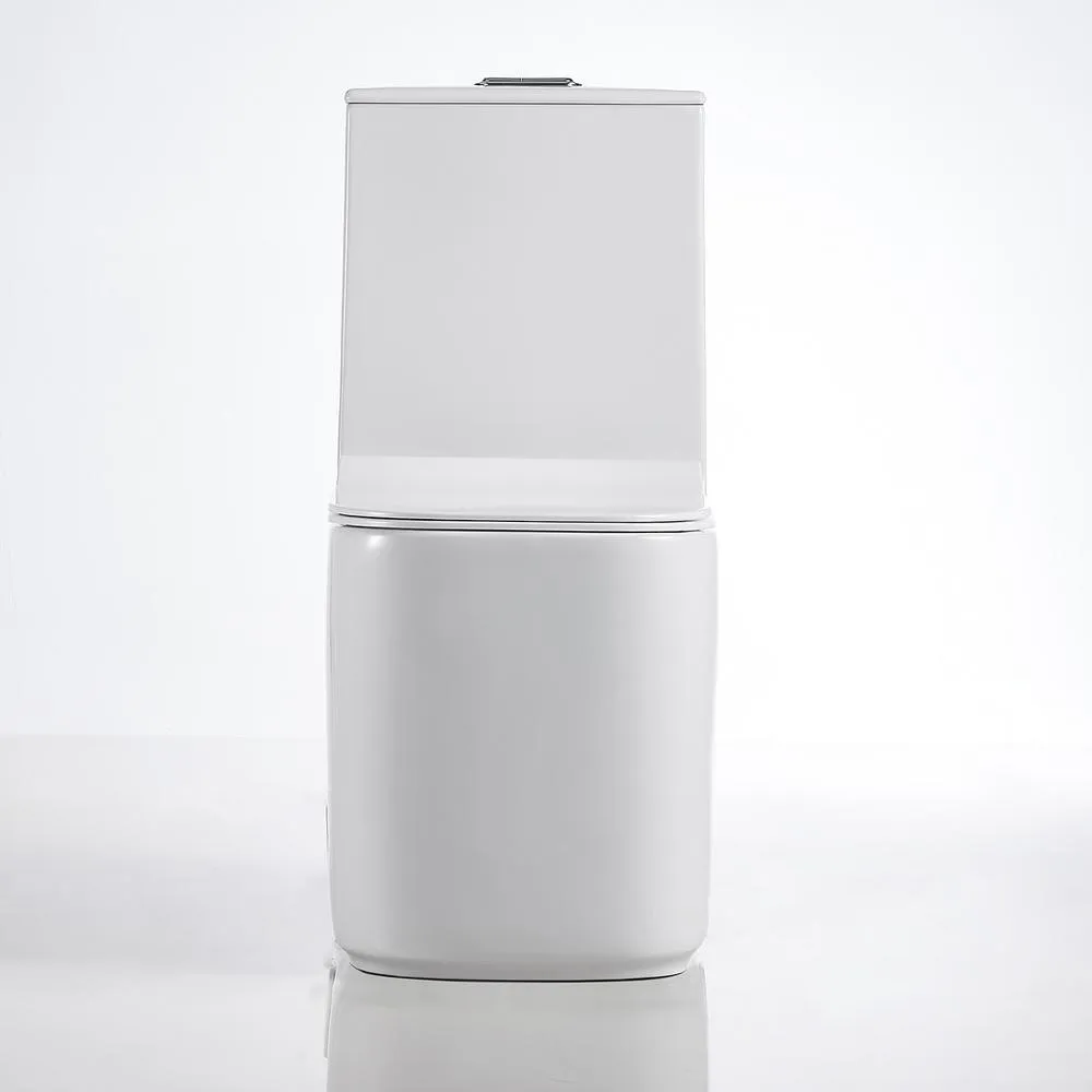 Boyel Living 0.8 GPF/1.28 GPF Dual Flush Square Shape Ceramic Elongated Toilet Including Toilet Square Only Seat in White, photo 2 of 8