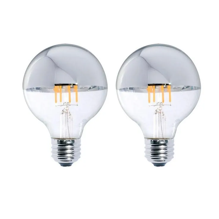 Bulbrite 40W Equivalent Warm White Light G25 Dimmable LED Half Chrome Light Bulb (2-Pack), photo 5 of 6