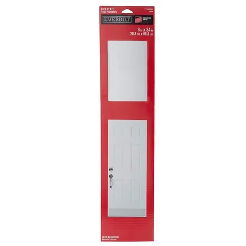 8 × 34 in Satin Aluminum Kick Plate