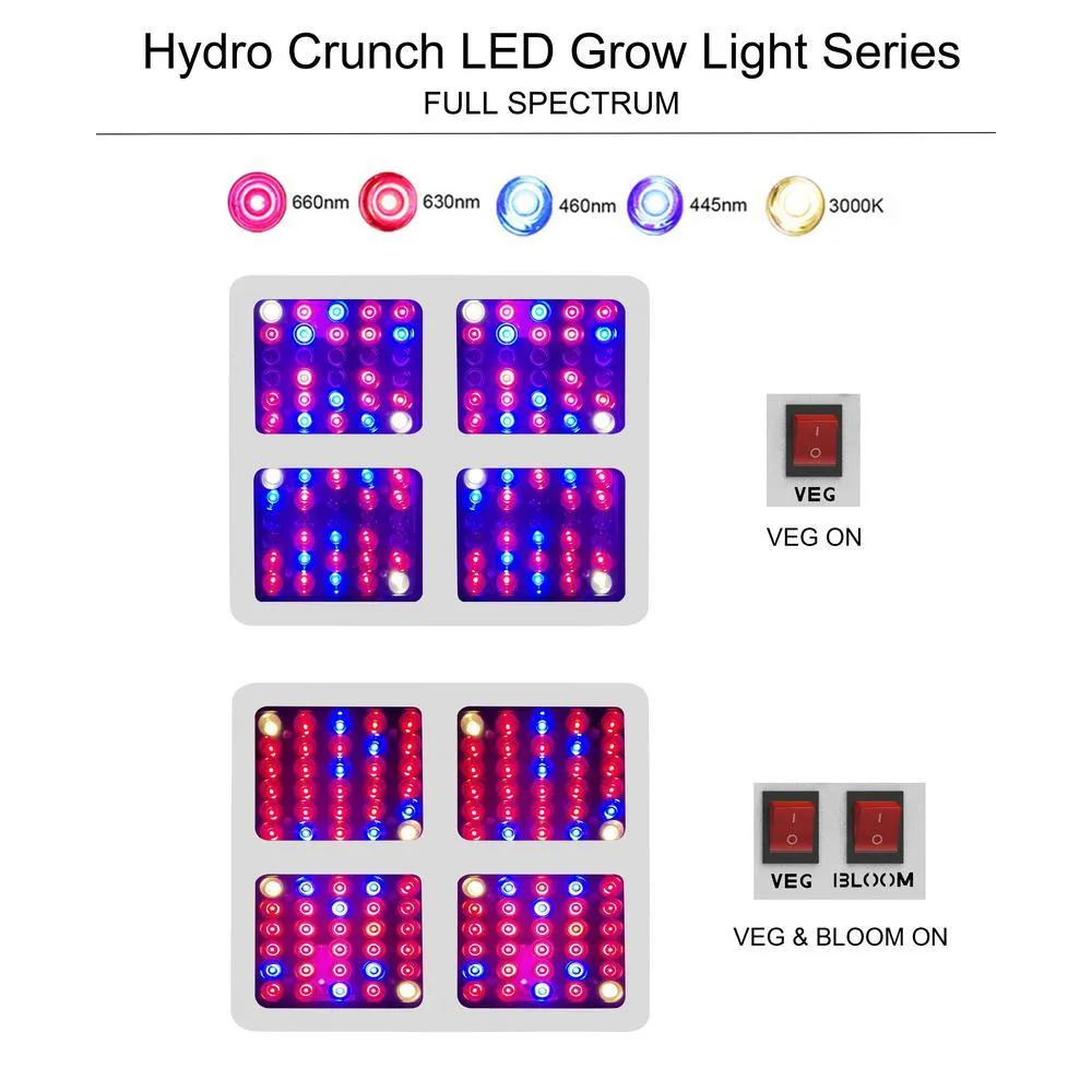 1200-Watt Equivalent Veg/Bloom Full Spectrum LED Plant Grow Light Fixture with Grow Tent and Ventilation System, photo 6 of 19