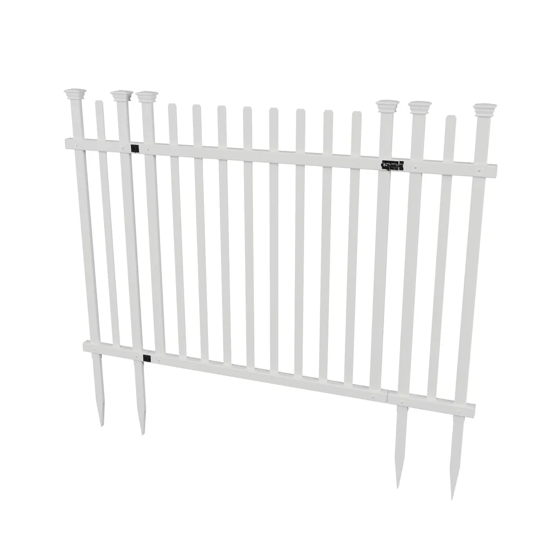 Zippity Outdoor Products 3.5-ft H x 5-ft W White Vinyl Dog Ear No-dig Fence Gate (Unassembled), photo 6 of 7