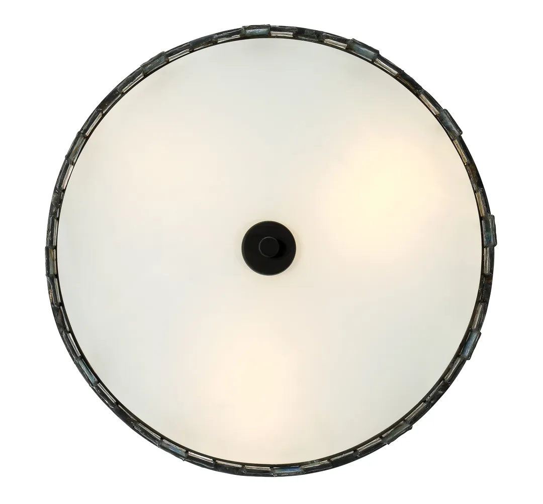 Quoizel Sentry 14-in Matte Black Tiffany Semi-Flush Mount Light, photo 11 of 12