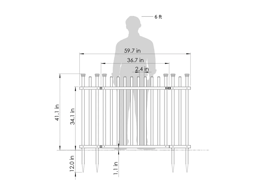 Zippity Outdoor Products 3.5-ft H x 5-ft W White Vinyl Dog Ear No-dig Fence Gate (Unassembled), photo 5 of 7