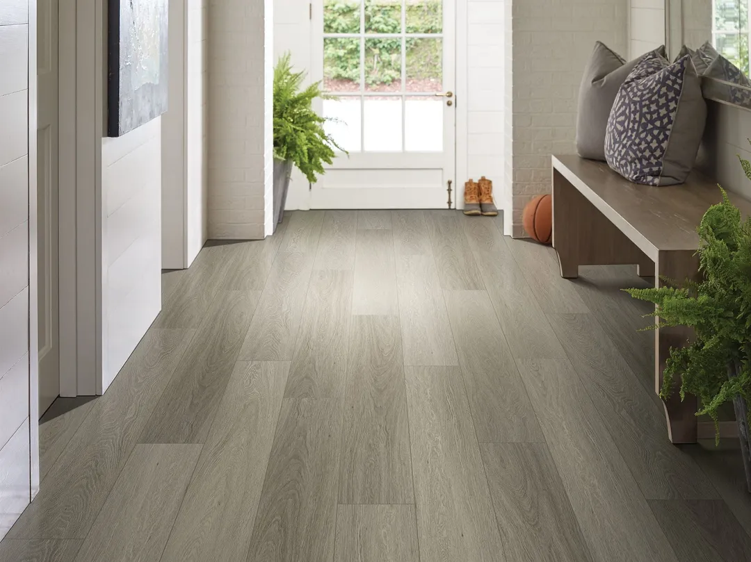 Shaw Brillance Plus President Oak Gray 12-mil x 7-in W x 48-in L Waterproof Interlocking Luxury Vinyl Plank Flooring (23.64-sq ft/ Carton), photo 2 of 6