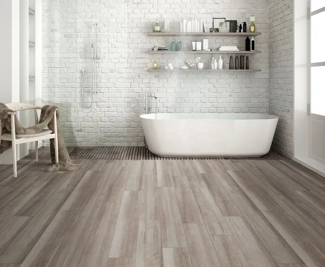 Shaw Tundra Plus Sea Oak Gray 12-mil x 7-in W x 48-in L Waterproof Interlocking Luxury Vinyl Plank Flooring (18.91-sq ft/ Carton), photo 2 of 7