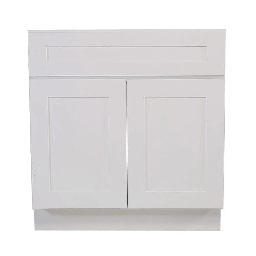 Brookings Plywood Ready to Assemble Shaker 42x34.5x24 in. 2-Door Base Kitchen Cabinet Sink in White, photo 4 of 5