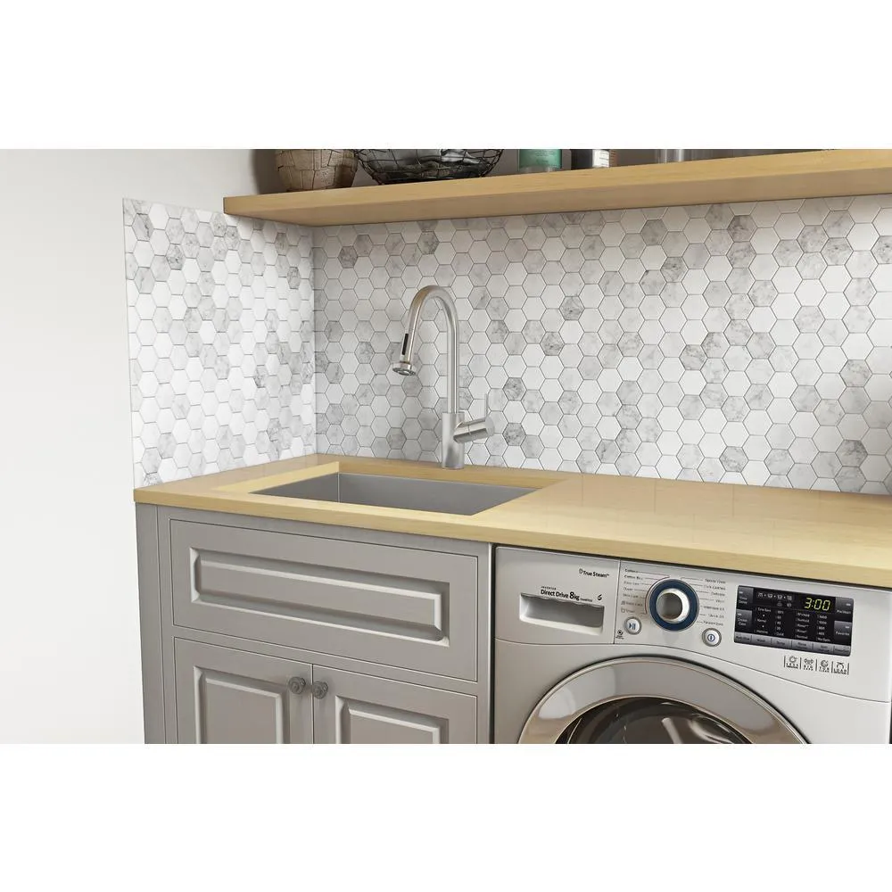 21 in. x 18 in. x 12 in. 16-Gauge Stainless Steel Undermount Deep-Laundry Utility Sink, photo 12 of 13