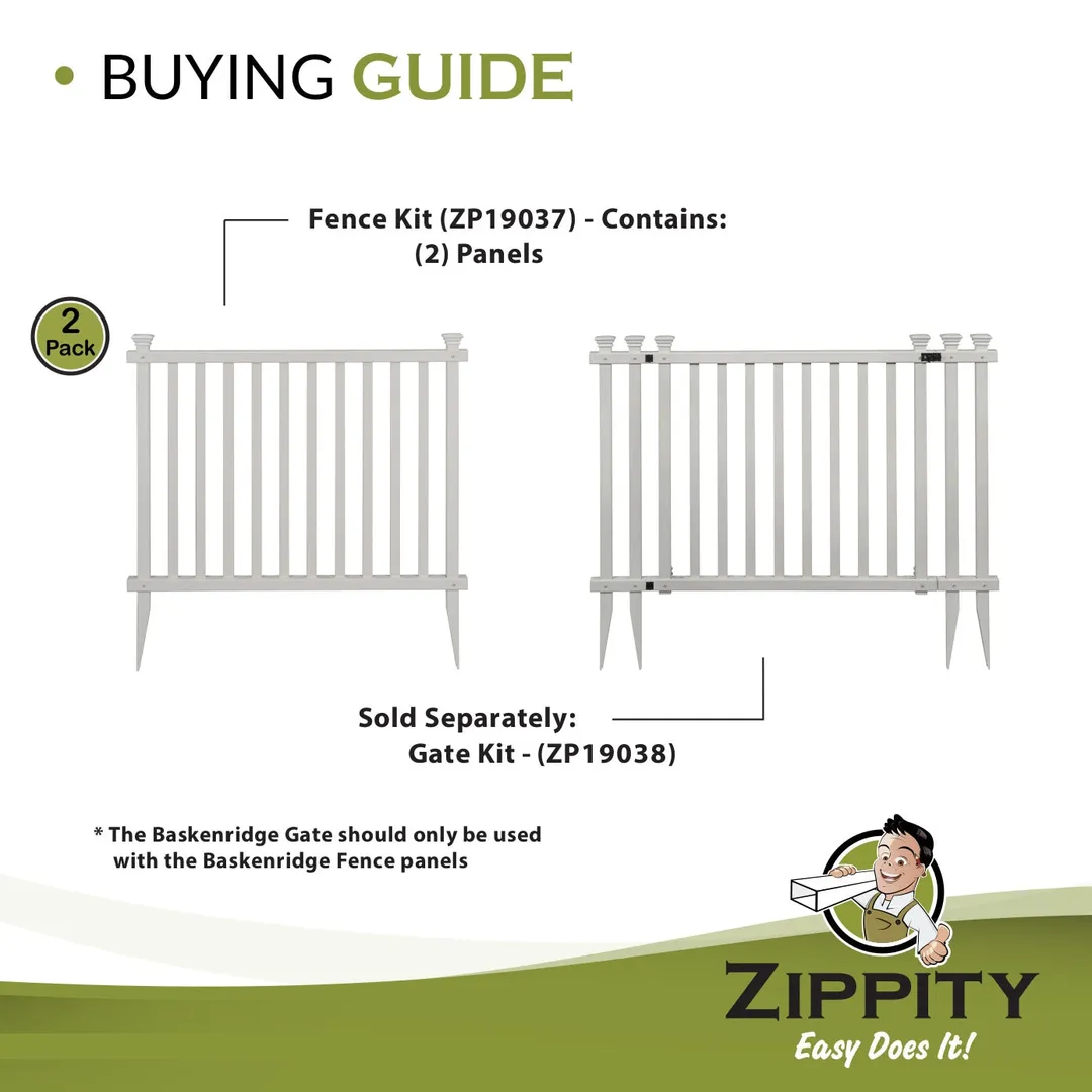 Zippity Outdoor Products Baskenridge 2 Panels 3-ft H x 3.5-ft W White Privacy Vinyl Flat-top Fence Panel (Unassembled), photo 4 of 8