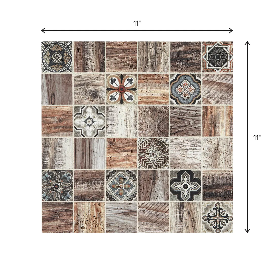 American Olean Genuine Stone Moroccan Natural Travertine Mosaic Wall Tile, 11 in x 11 in, photo 12 of 12