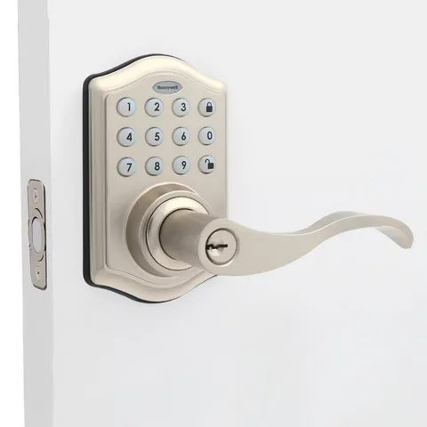 Satin Nickel Keypad Electronic Door Lever Entry Lock