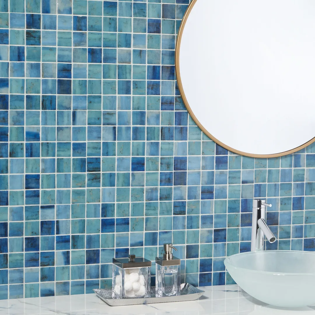Ivy Hill Tile Rapids Barrier Reef 12.24 in. x 12.24 in. Polished Glass Floor and Wall Mosaic Pool Tile (1.04 sq. ft./Sheet), photo 5 of 8