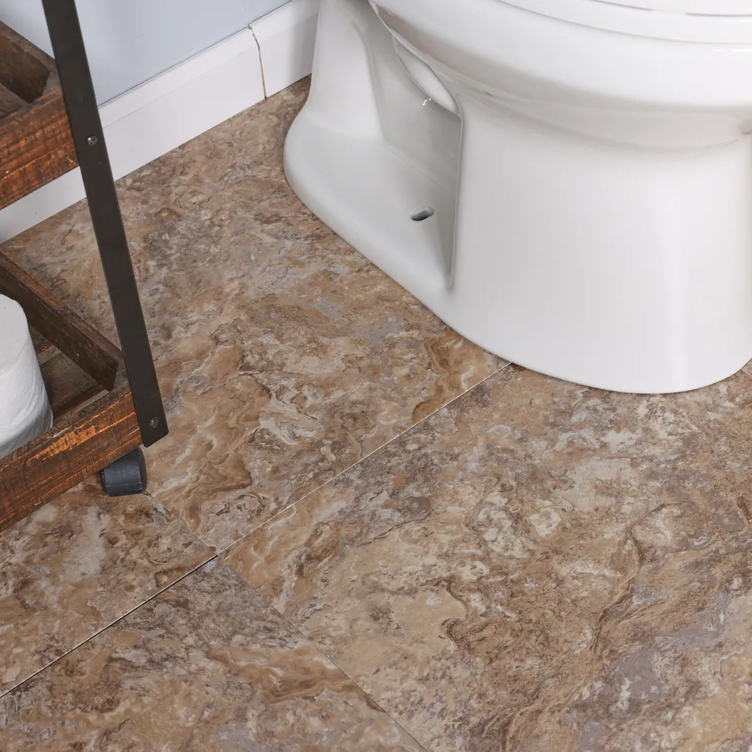 Style Selections Crushed Shell 18-in x 18-in Groutable Water-Resistant Peel-and-Stick Luxury Vinyl Tile Flooring (2.25-sq ft), photo 7 of 8