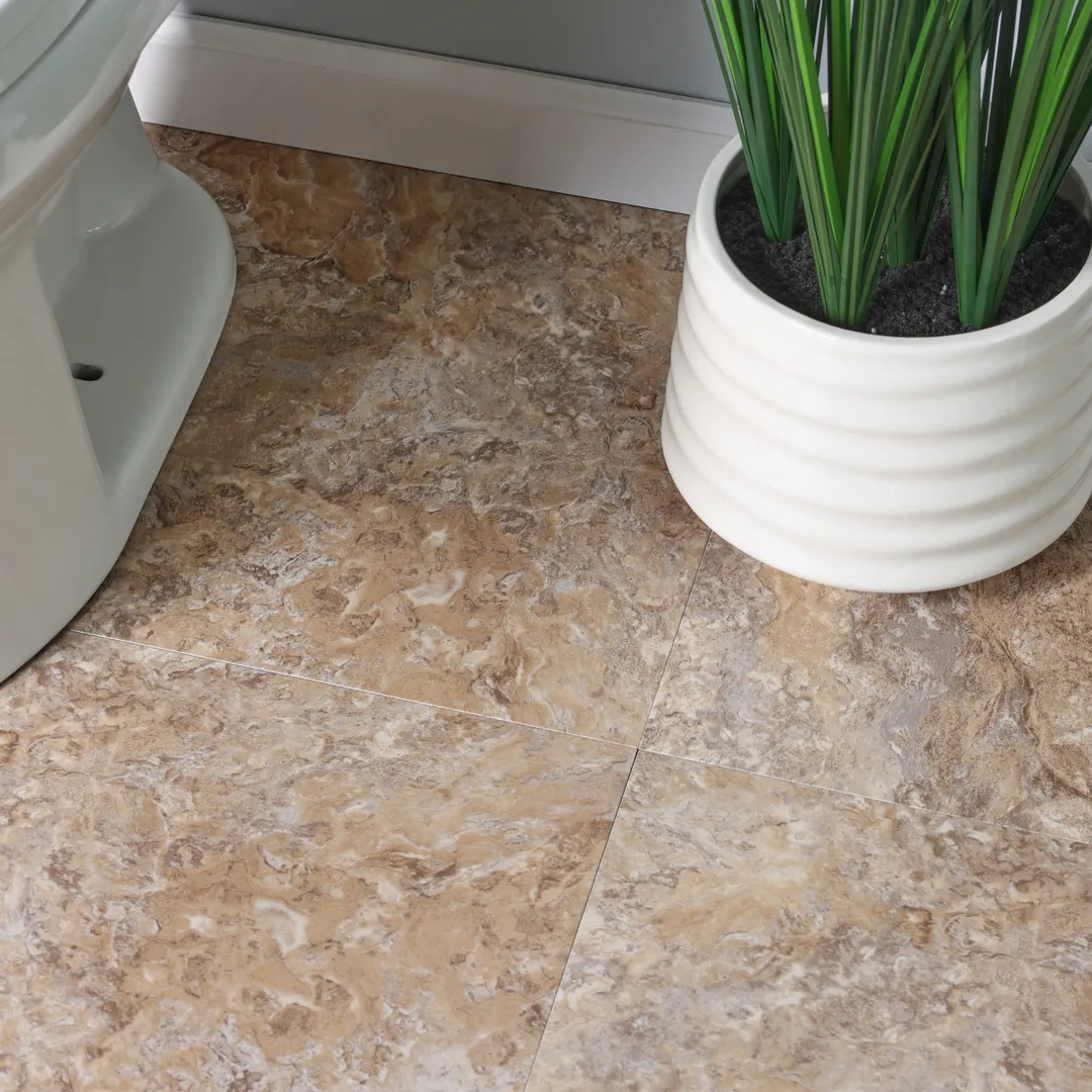 Style Selections Crushed Shell 18-in x 18-in Groutable Water-Resistant Peel-and-Stick Luxury Vinyl Tile Flooring (2.25-sq ft), photo 6 of 8