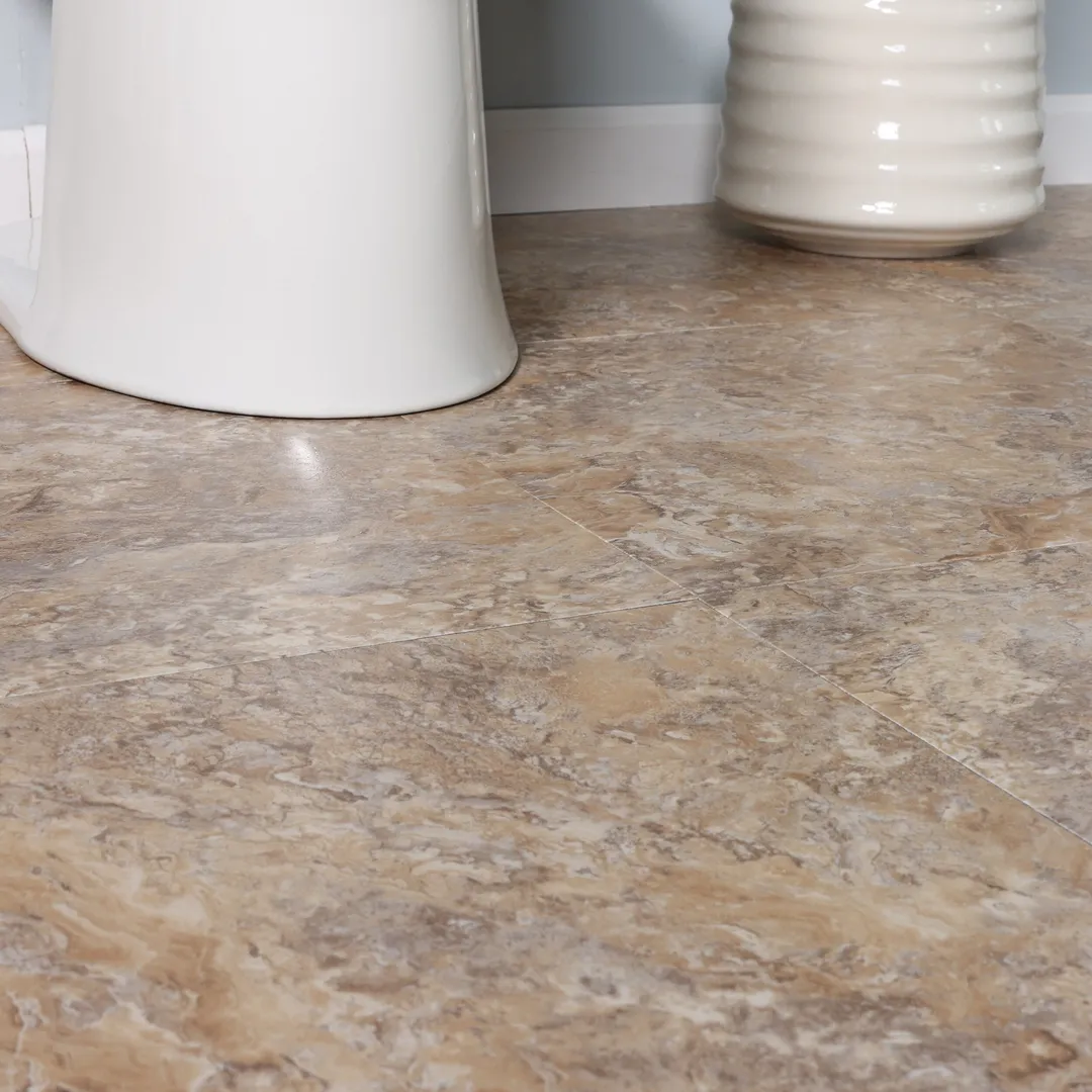 Style Selections Crushed Shell 18-in x 18-in Groutable Water-Resistant Peel-and-Stick Luxury Vinyl Tile Flooring (2.25-sq ft), photo 8 of 8