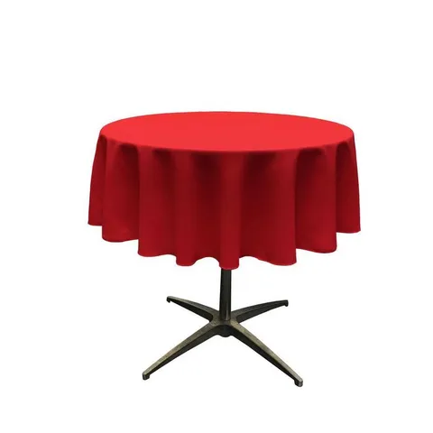 58 in. Round Red Polyester Poplin Tablecloth