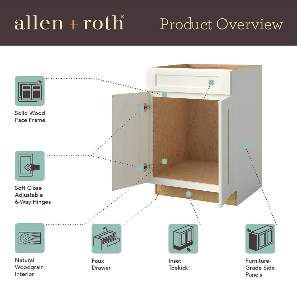 allen + roth Stonewall 24-in W x 34.5-in H x 24-in D Stone Sink Base Fully Assembled Cabinet (Flat Panel Shaker Style), photo 14 of 17