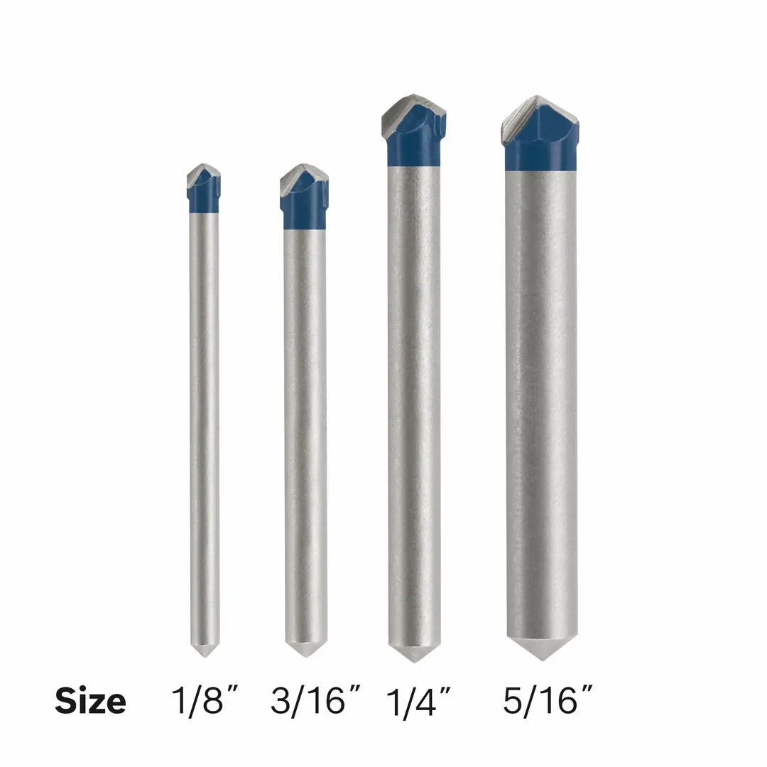 Bosch Natural Stone Tile 4-Piece High-Speed Steel Masonry Drill Bit Set for Rotary Drill, NS2000, photo 8 of 8