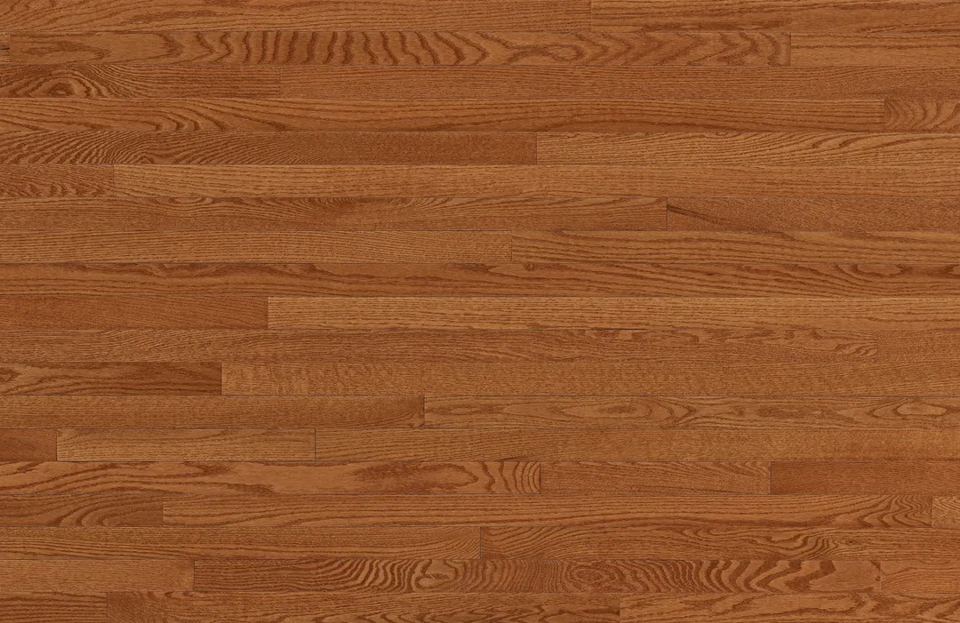 Bruce Frisco Gunstock Oak 2-1/4-in W x 3/4-in T Varying Length Smooth/Traditional Solid Hardwood Flooring (20-sq ft / Carton), photo 4 of 10