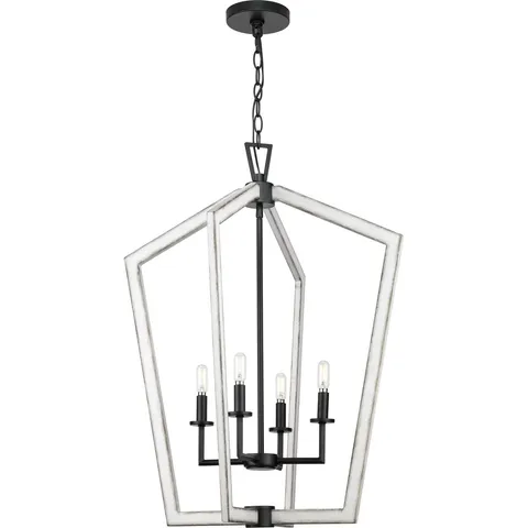 Galloway 4-Light Matte Black Farmhouse Chandelier