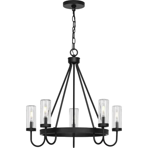 Swansea 5-Light Matte Black Outdoor Chandelier