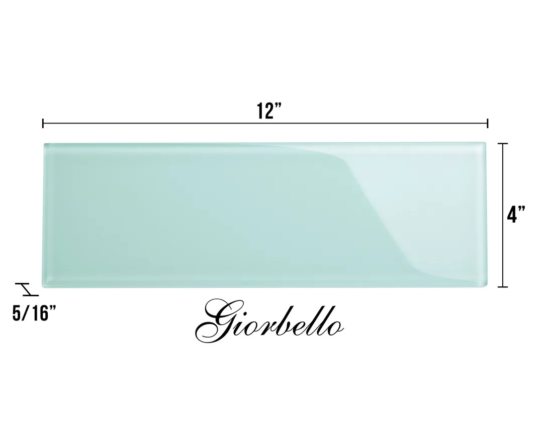 Giorbello (Sample) 4x12 glass subway tiles Baby Blue 3-in x 6-in Glossy Glass Brick Subway Wall Tile, photo 5 of 5