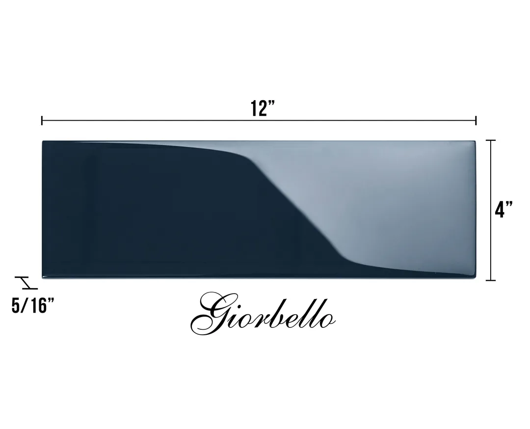 Giorbello Classic Premium Midnight Blue 4-in x 12-in Glossy Glass Subway Wall Tile (5-sq. ft/ Carton), photo 7 of 7