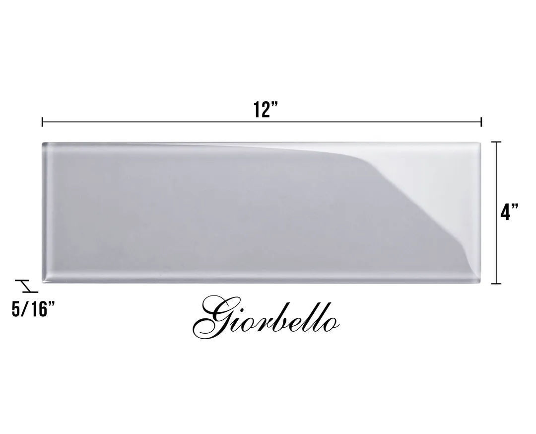 Giorbello Glass Subway Lavender Gray 4-in x 12-in Glossy Glass Subway Wall Tile (5-sq. ft/ Carton), photo 7 of 7