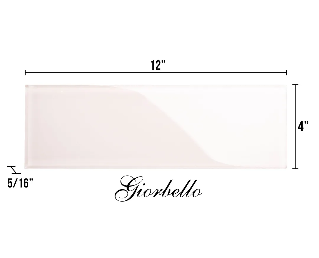 Giorbello (Sample) 4x12 glass subway tiles Rose Pale Pink 4-in x 12-in Glossy Glass Brick Subway Wall Tile, photo 6 of 6
