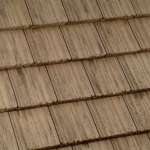 Roofing Products 5-7/8 × 17 in Ponderosa Concrete Rake Tile, Live Oak