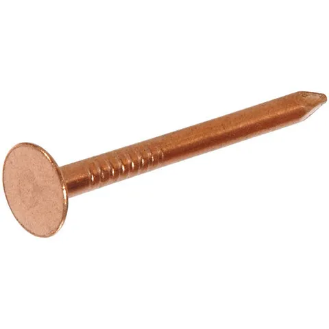 1-1/2" Copper Roofing Nails, Flat Head (6 oz)