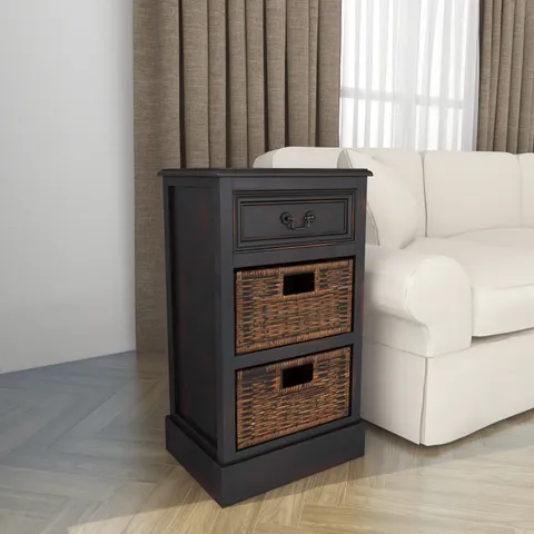 Dark Brown Matte Fir 1-Drawer Accent Chest