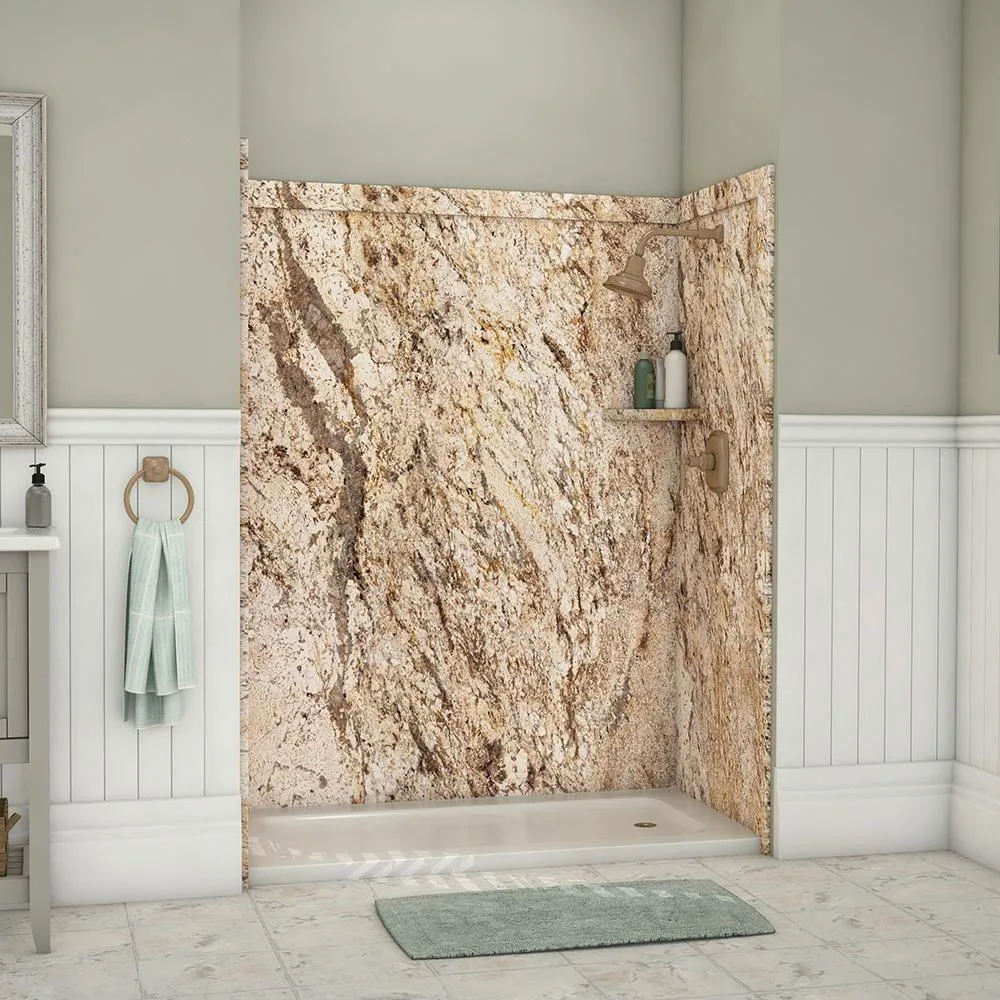 Adaptable 60 in. x 60 in. x 80 in. 9-Piece Easy Up Adhesive Alcove Shower Surround in Calypso, photo 23 of 23