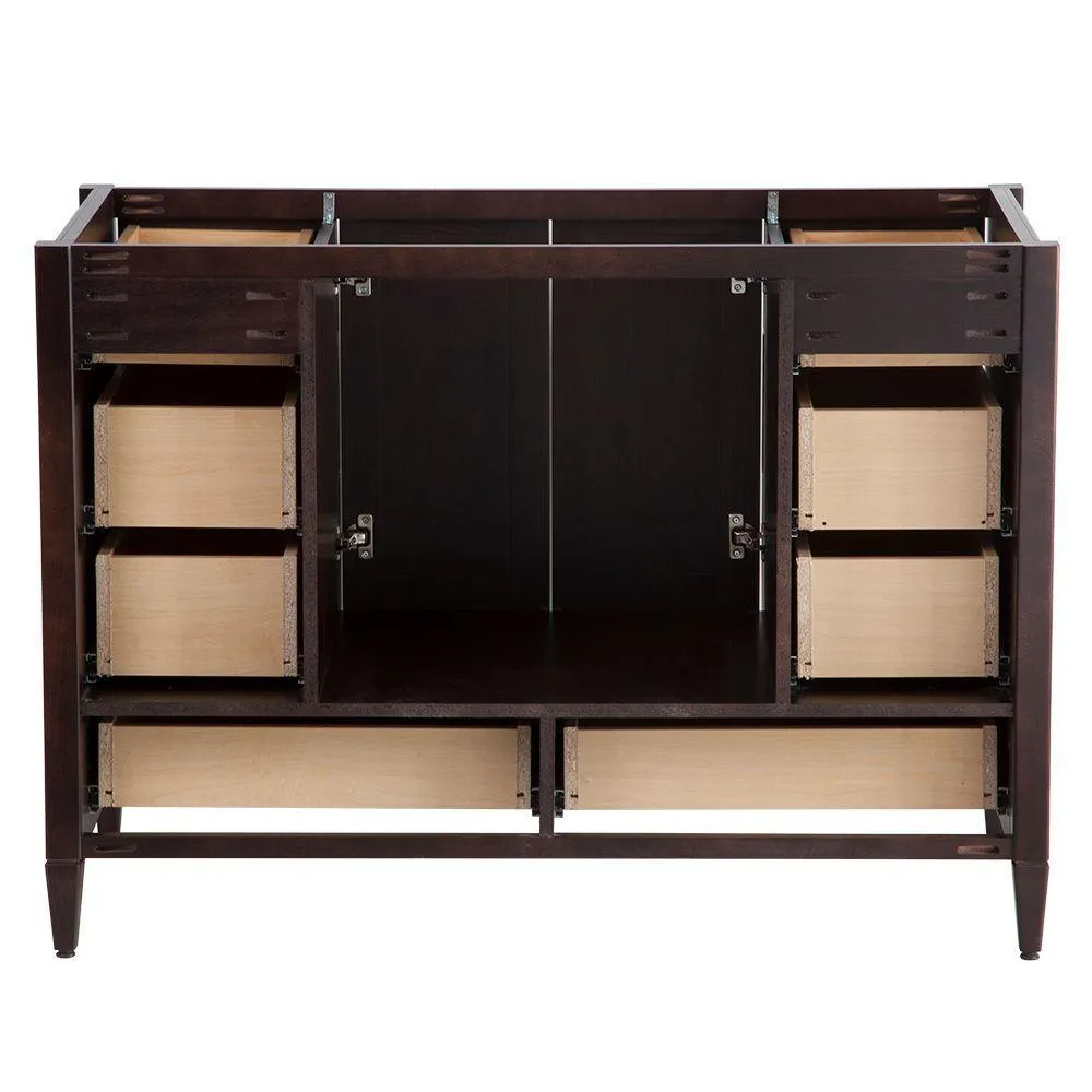 Claxby 48 in. W x 34 in H x 22 in. D Bath Vanity Cabinet Only in Chocolate, photo 7 of 33