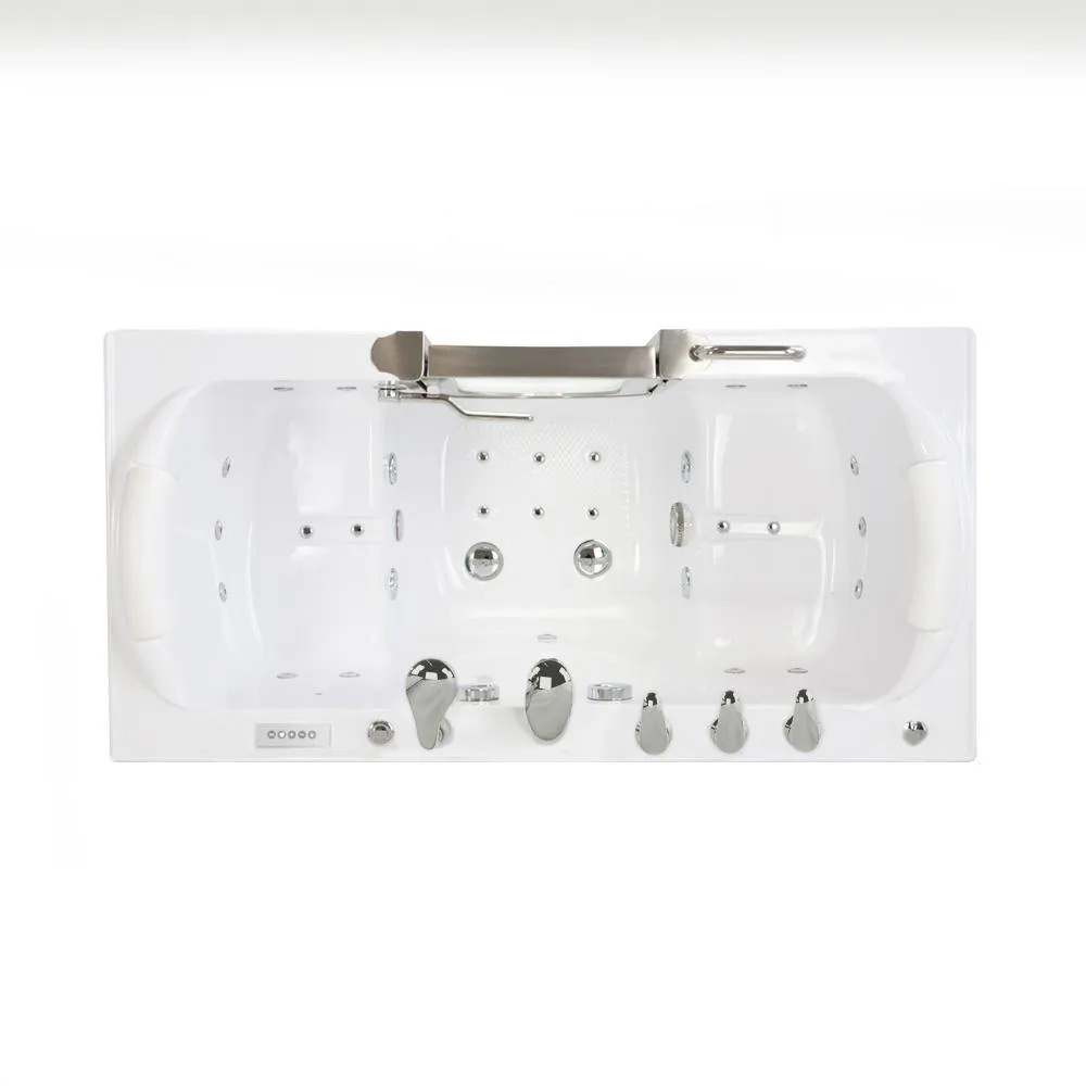 Ella Companion 60 in. Walk-In Whirlpool, MicroBubble and Air Bath Bathtub in White, Heated Seat, Digital Control, Dual Drain, photo 2 of 13