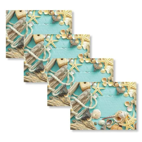 Sea Shell 18 in wide · 13 in long Polypropylene 4-pack Placemat Set