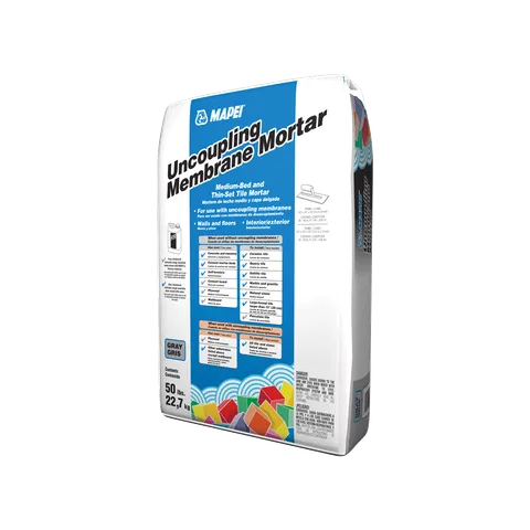 Uncoupling Membrane Mortar, 50-lb Gray Thin-Set/Medium-Bed Tile Mortar