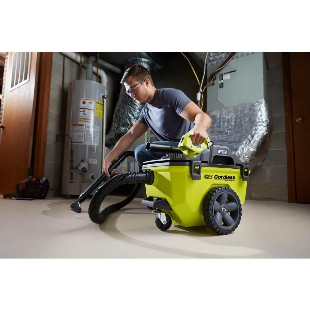 18-Volt ONE+ 6 Gal. Cordless Wet/Dry Vacuum (Tool Only) with Hose, Crevice Tool, Floor Nozzle and Extension Wand, photo 9 of 15