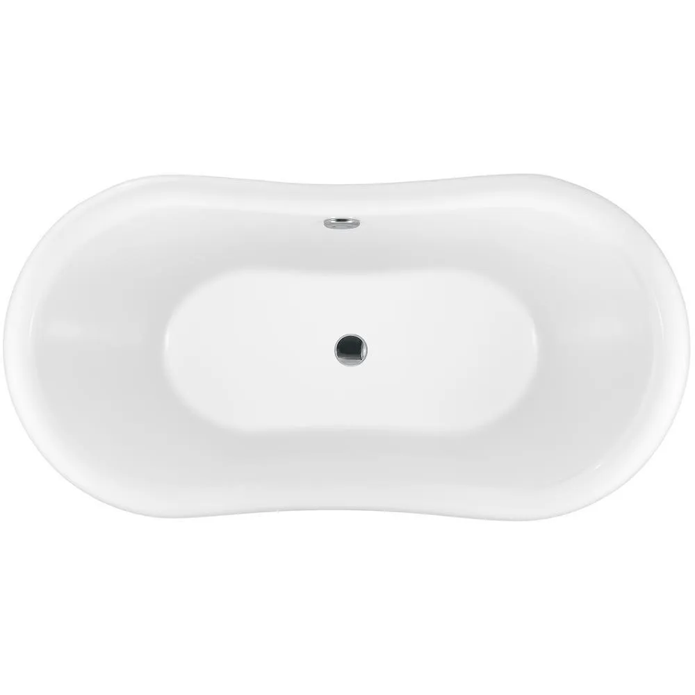 59 in. Fiberglass Double Slipper Clawfoot Non-Whirlpool Bathtub in Matte Lichen Green, photo 5 of 11