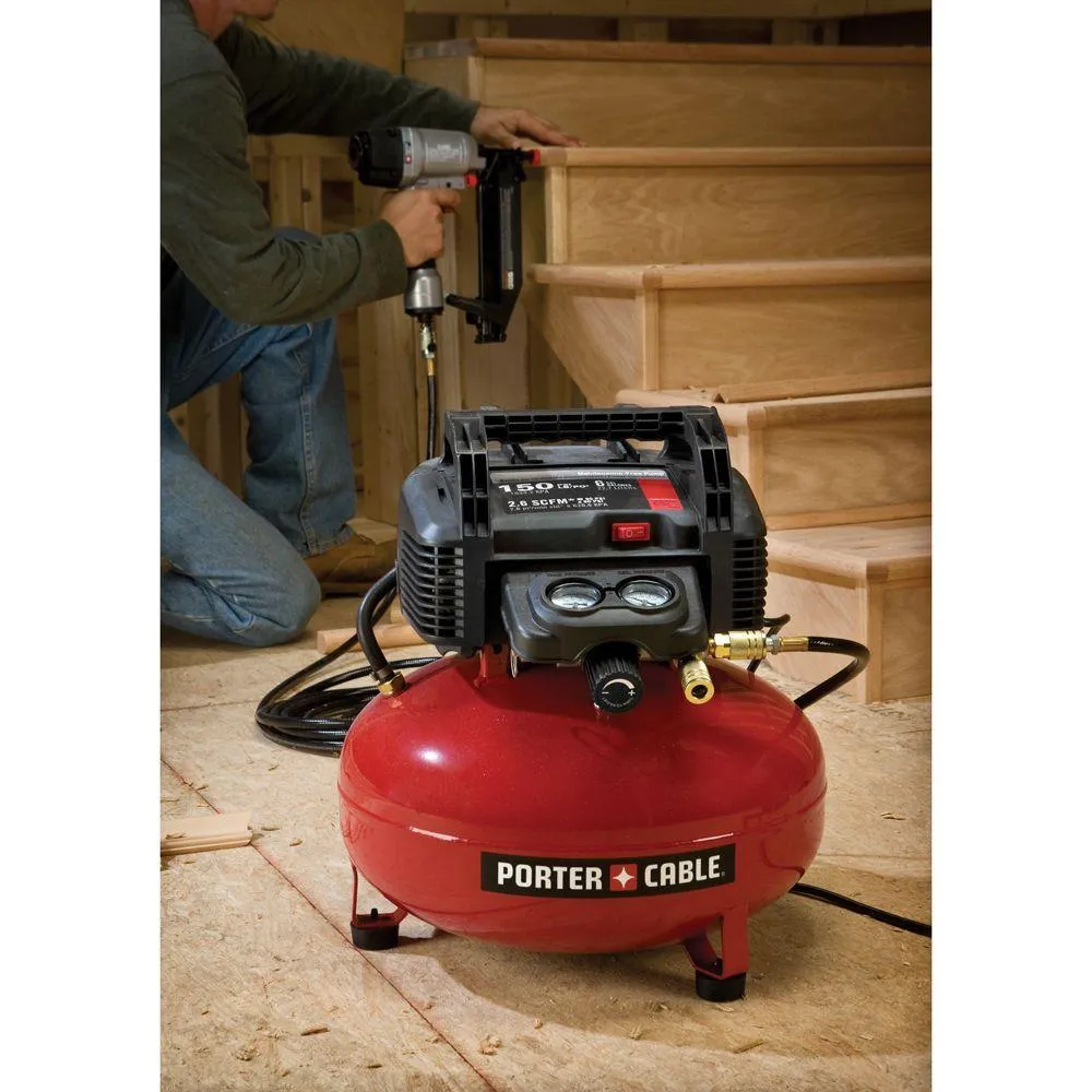 PORTER-CABLE 6 Gal. Portable Electric Air Compressor and 18-Gauge Brad Nailer Combo Kit with Bonus 23-Gauge 1-3/8 in. Pin Nailer, photo 4 of 4