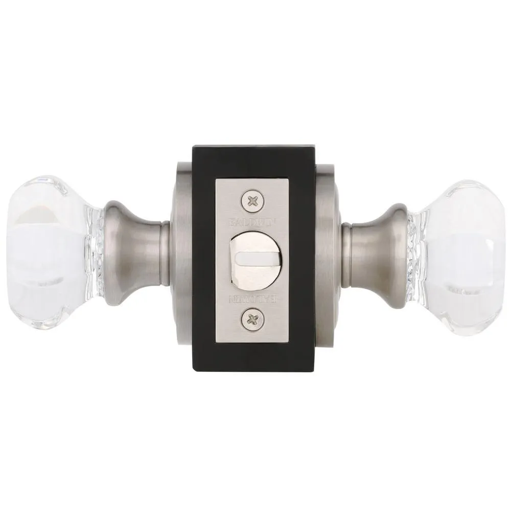Filmore Satin Nickel Bed/Bath Crystal Door Knob, photo 3 of 8