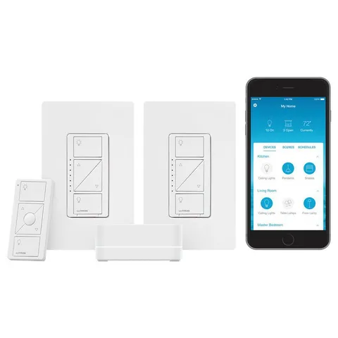 Caseta Wireless Smart Lighting Start Kit with Pico Remote and 2-Dimmer Switches