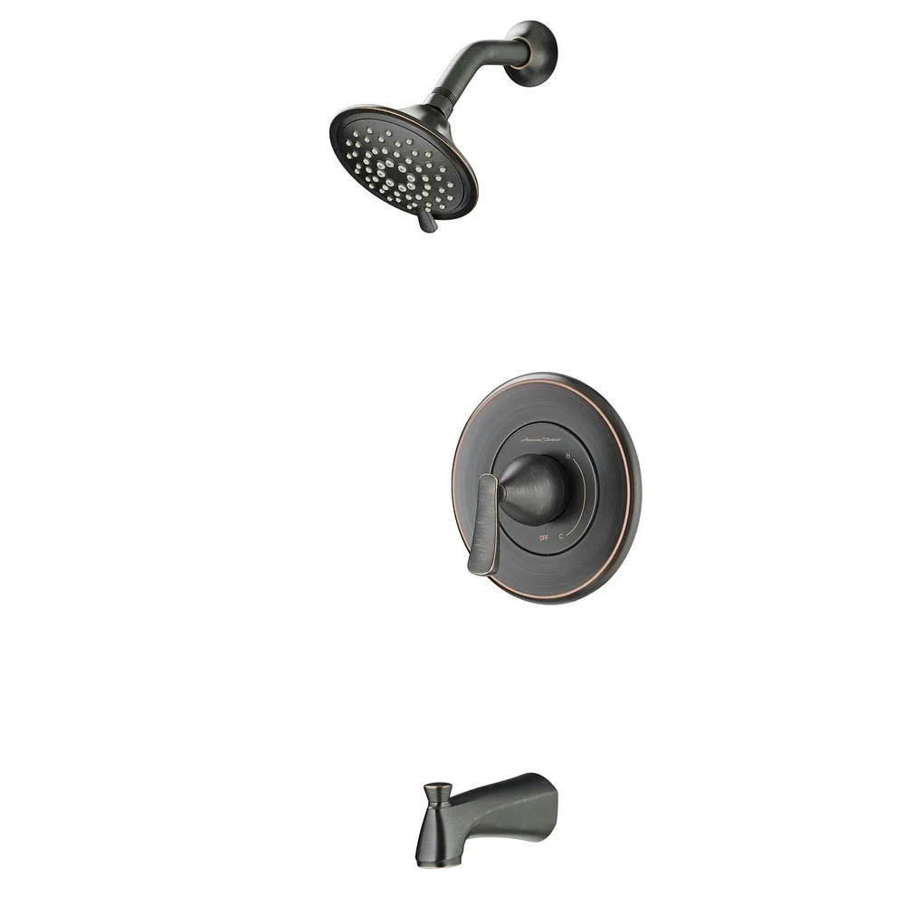 Chatfield Single-Handle 3-Spray Tub and Shower Faucet and Two Single Hole Bathroom Faucets Set in Legacy Bronze, photo 5 of 11