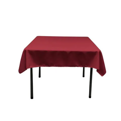 58 × 58 in Cranberry Polyester Poplin Square Tablecloth