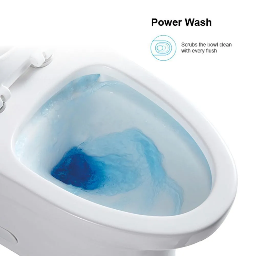 12 in. Rough-In 1-piece 1.1/ 1.6 GPF Dual Flush Elongated Siphonic Jet Toilet in White, Seat Included, photo 9 of 9