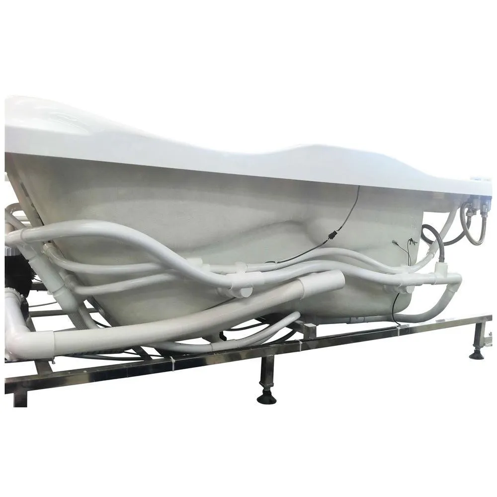 EAGO 71 in. Acrylic Left Drain Corner Apron Front Whirlpool Bathtub in White, photo 7 of 11