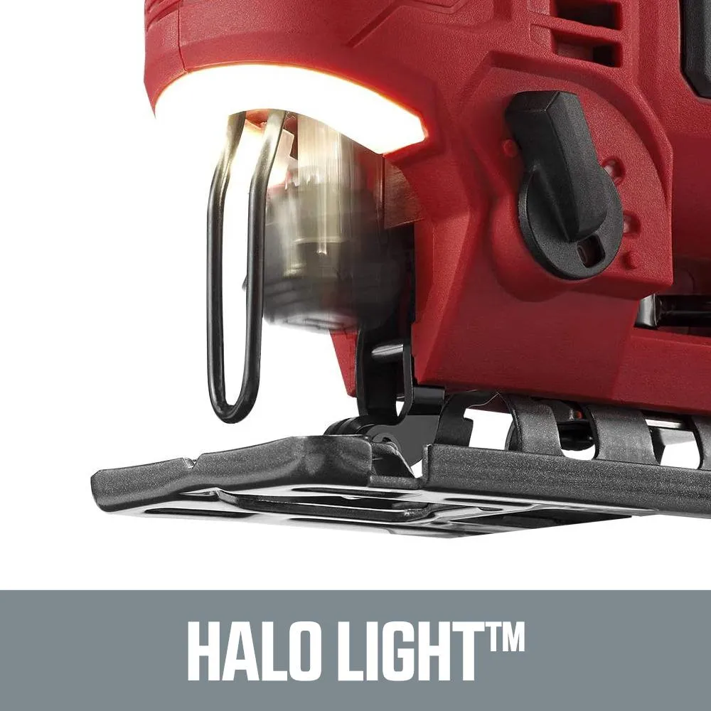 6 Amp Corded Electric Orbital Jigsaw with Built-In Halo Light and 2 Blades, photo 5 of 7